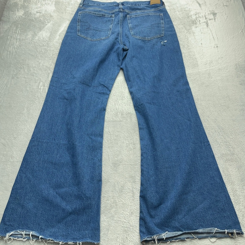 Women's Blue Wide-Leg Flared Jeans - Picture 8 of 10